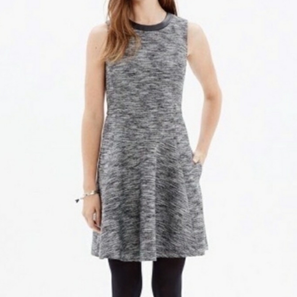 Madewell Tweed Sleeveless Skater Dress Siz…